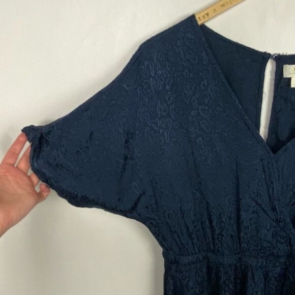 Anthropologie Maeve Jacquard Jumpsuit Blue Navy Blue Size Small Bohemian Wide S - Picture 9 of 15